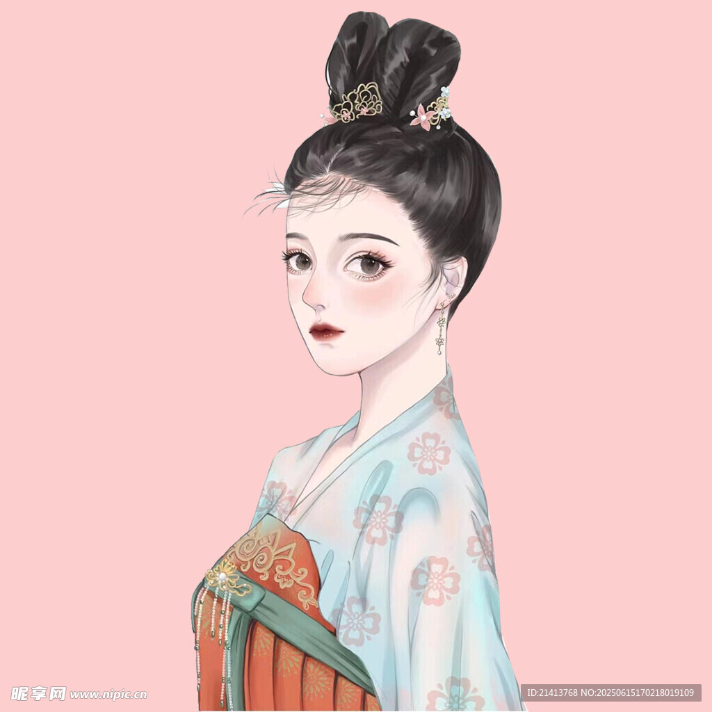 古風漢服女子優雅側顏
