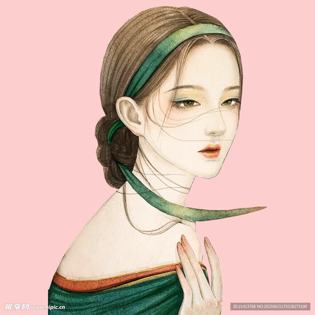 古風少女青絲纏繞造型