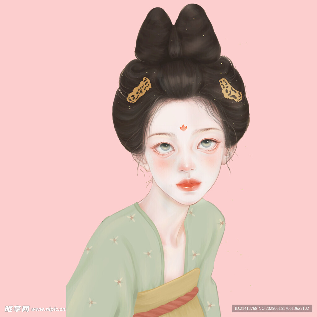 古風唐裝女子優雅形象