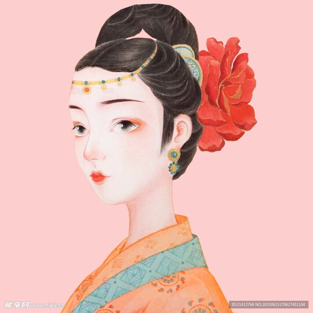 古風美人  簪花華服