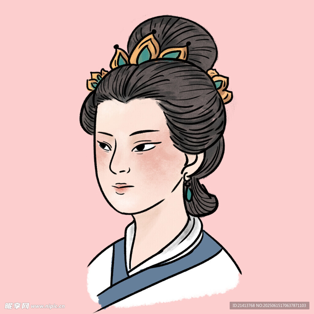 古風發(fā)髻女子頭像