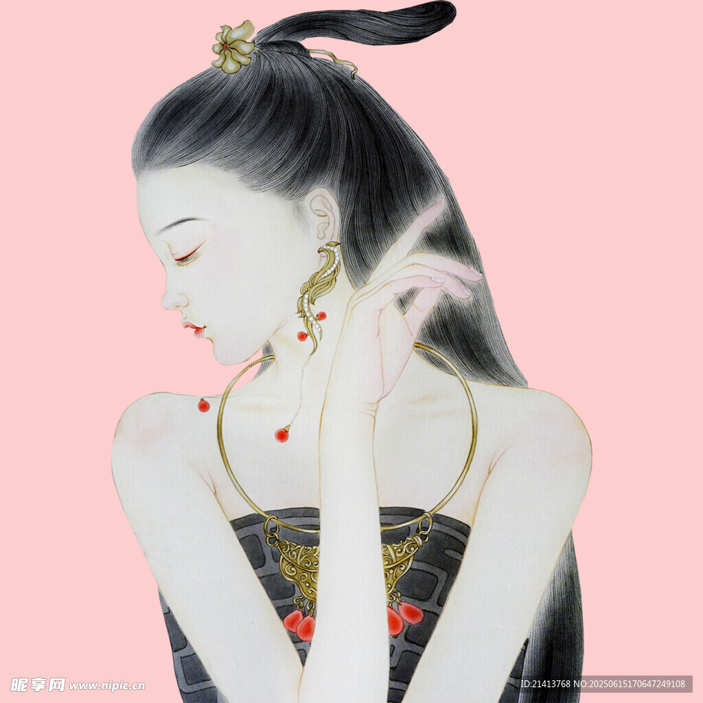 古風女子優(yōu)雅側顏