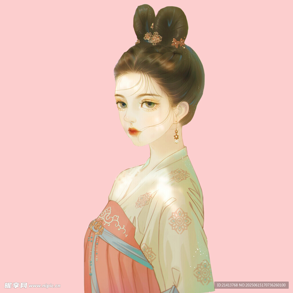 古風(fēng)漢服女子優(yōu)雅側(cè)顏