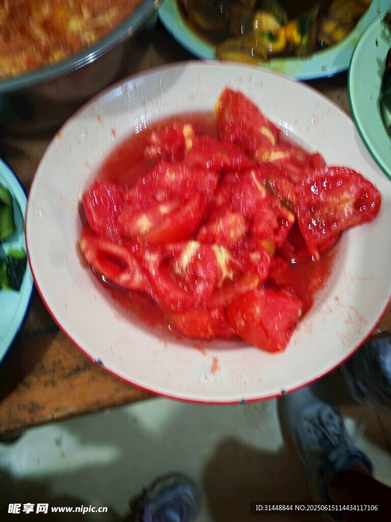 新鮮切塊西紅柿