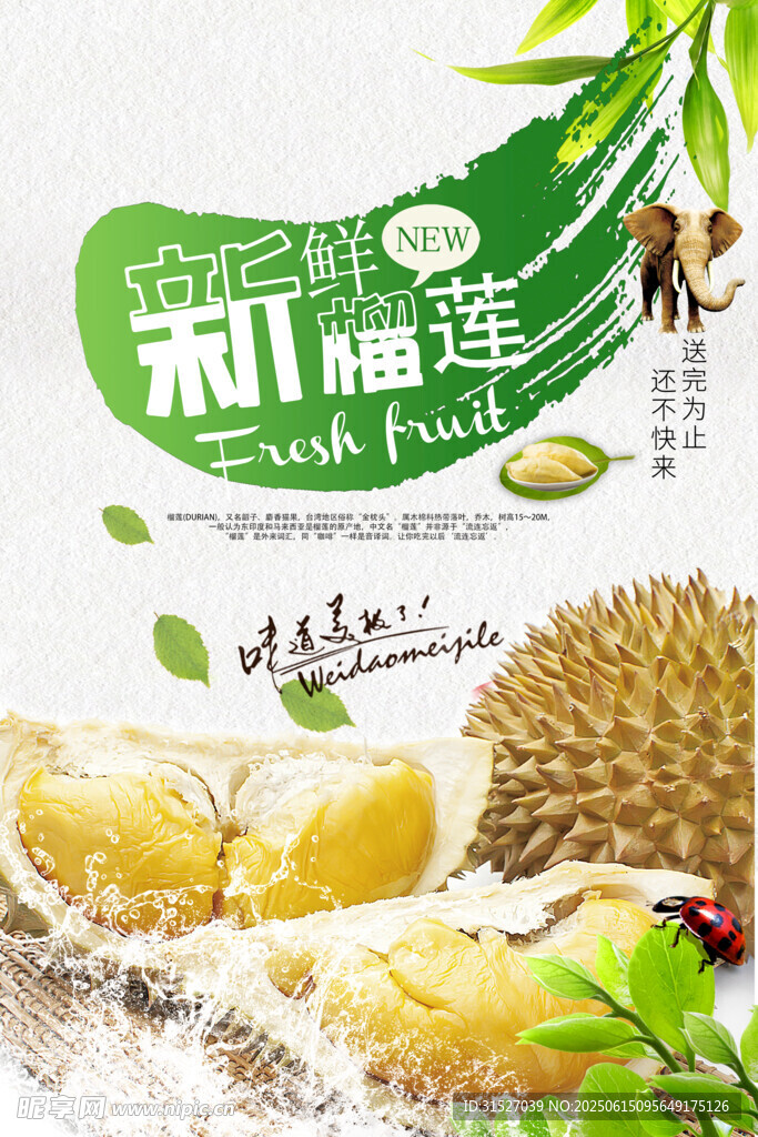 榴蓮促銷海報