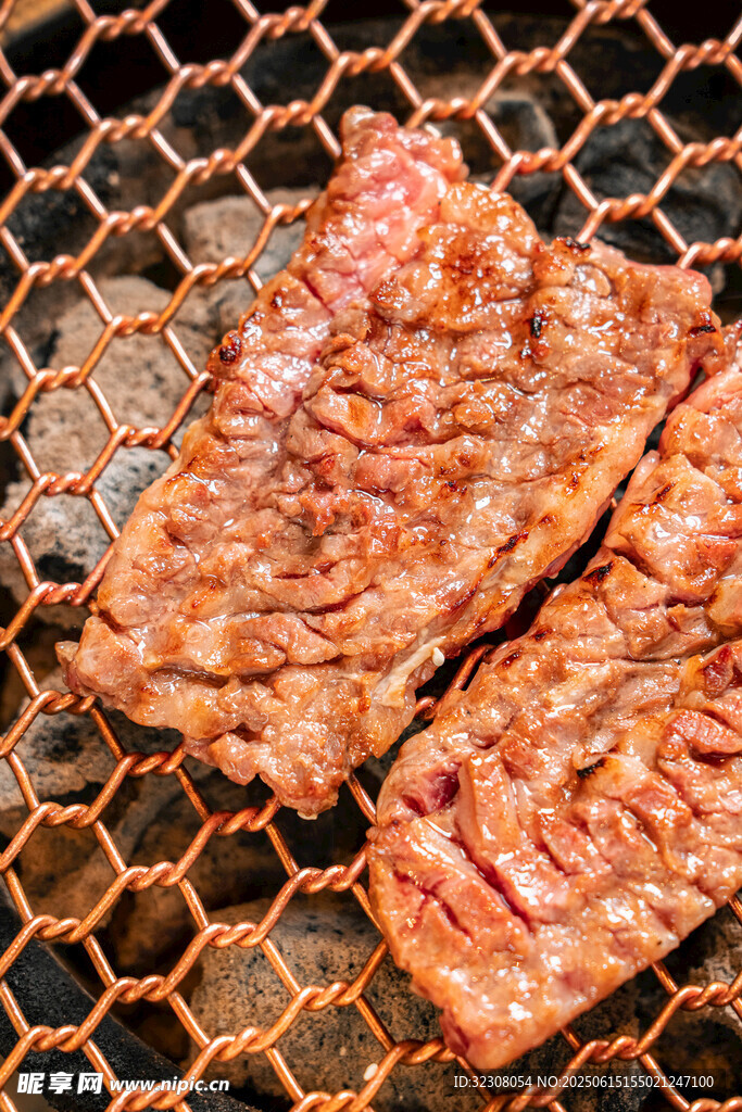 烤架上的美味烤肉