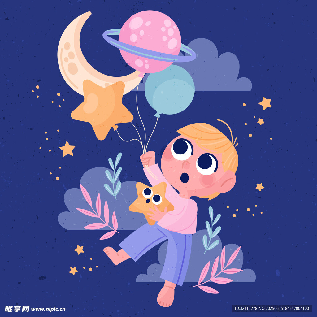 夢幻孩童插圖