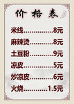小吃店價(jià)格表展示