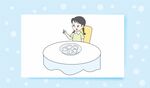 女孩吃飯