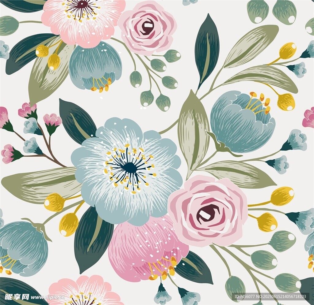 清新花卉圖案背景設計