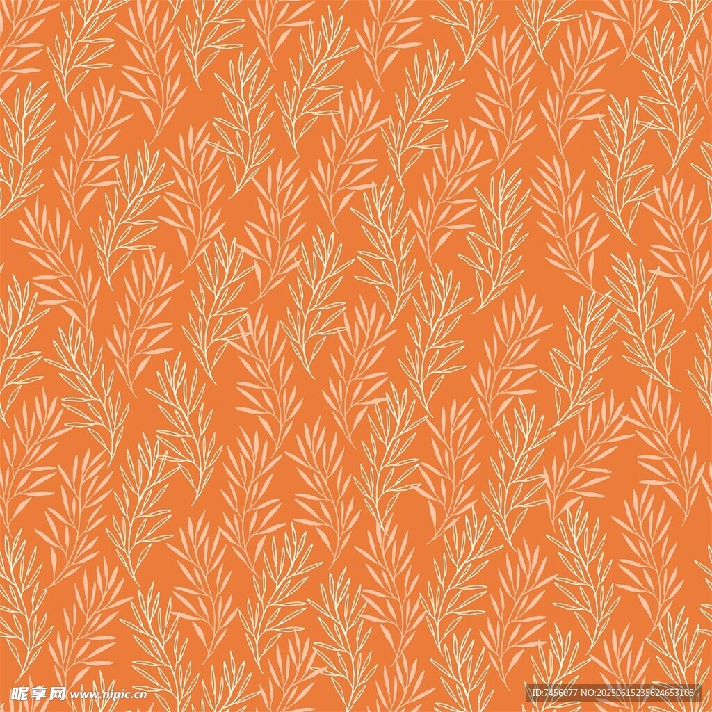 橙色花卉圖案背景紋理