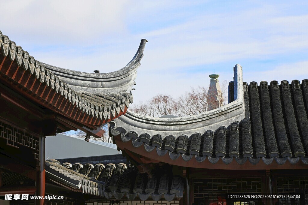 中式古建筑屋頂一角
