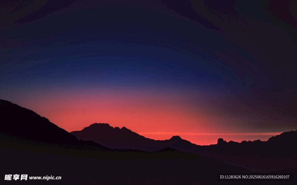 壯麗山間日落美景