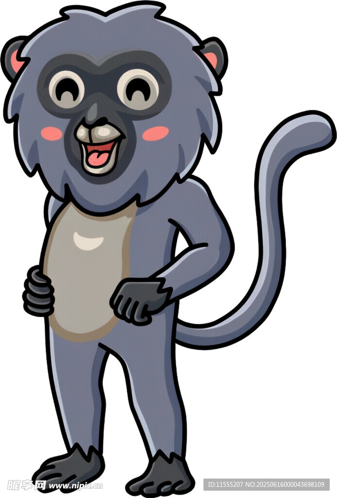 站立的卡通猴子形象