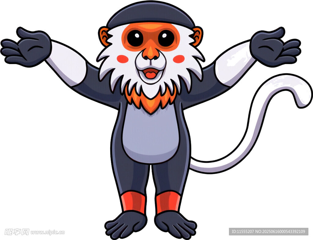 可愛猴子張開雙臂