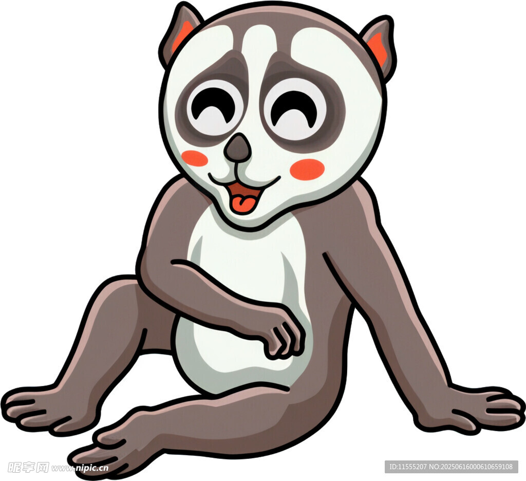 可愛坐著的卡通哈士奇