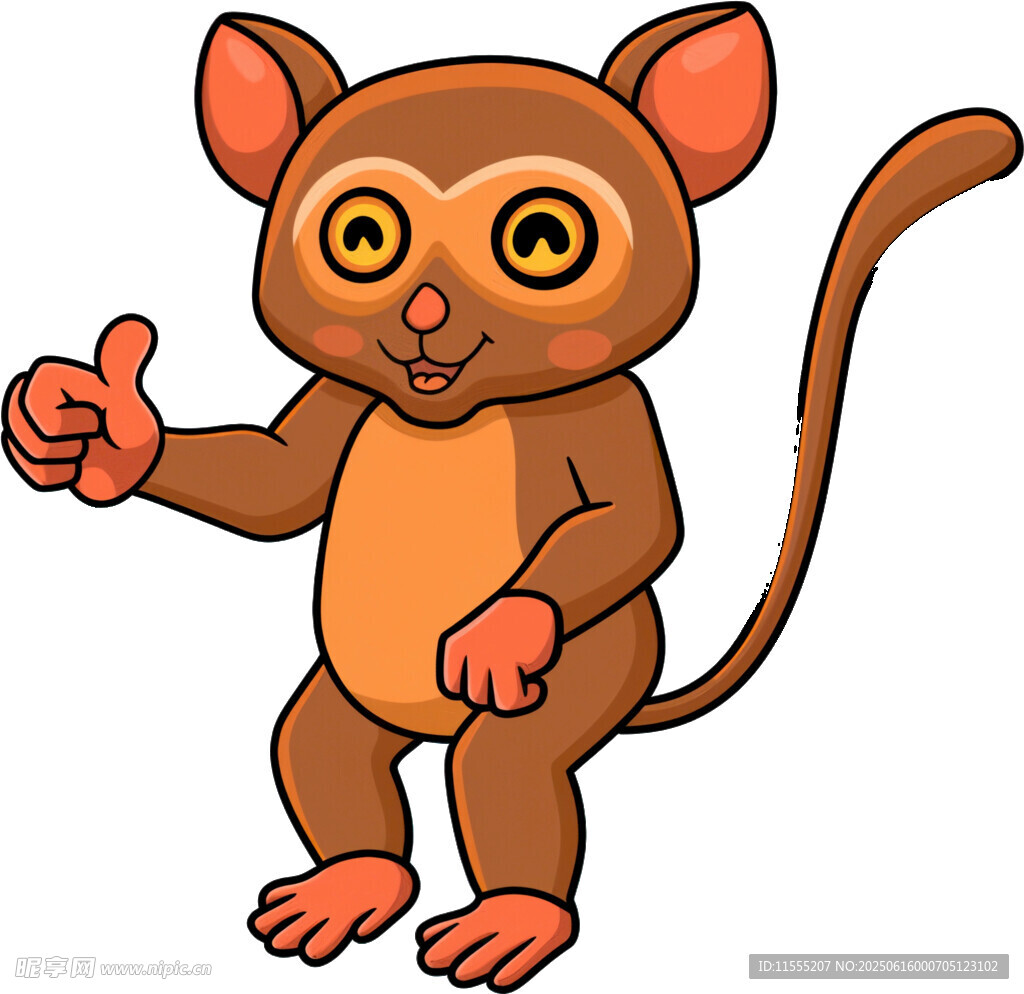 可愛小猴子豎大拇指