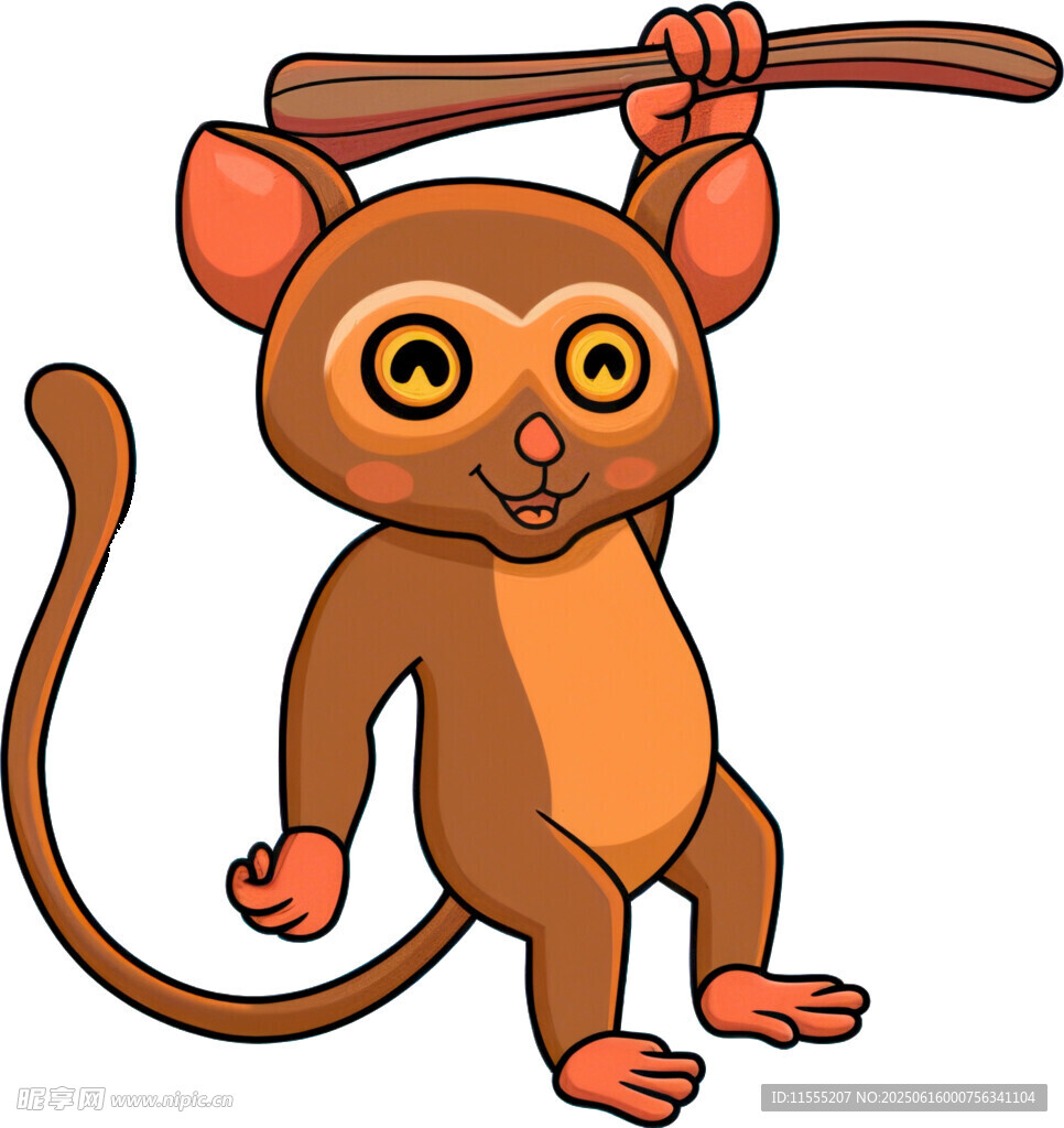 掛在樹枝上的可愛小猴子