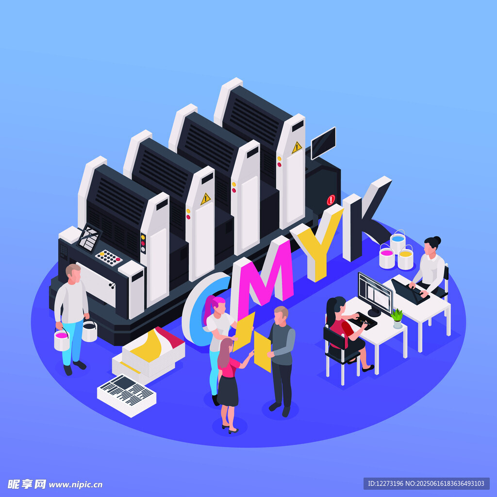 創意辦公場景中的多彩工作