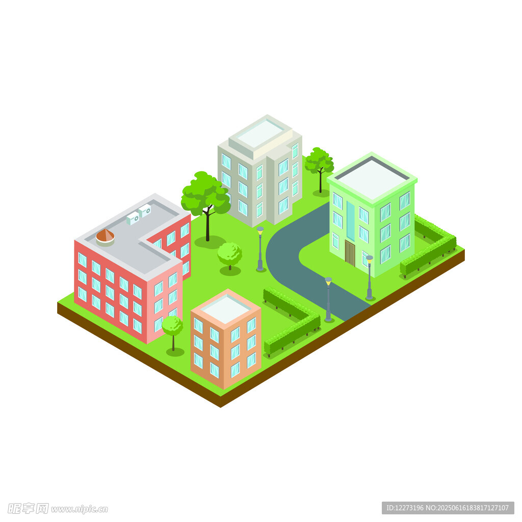 等距風格城市建筑景觀