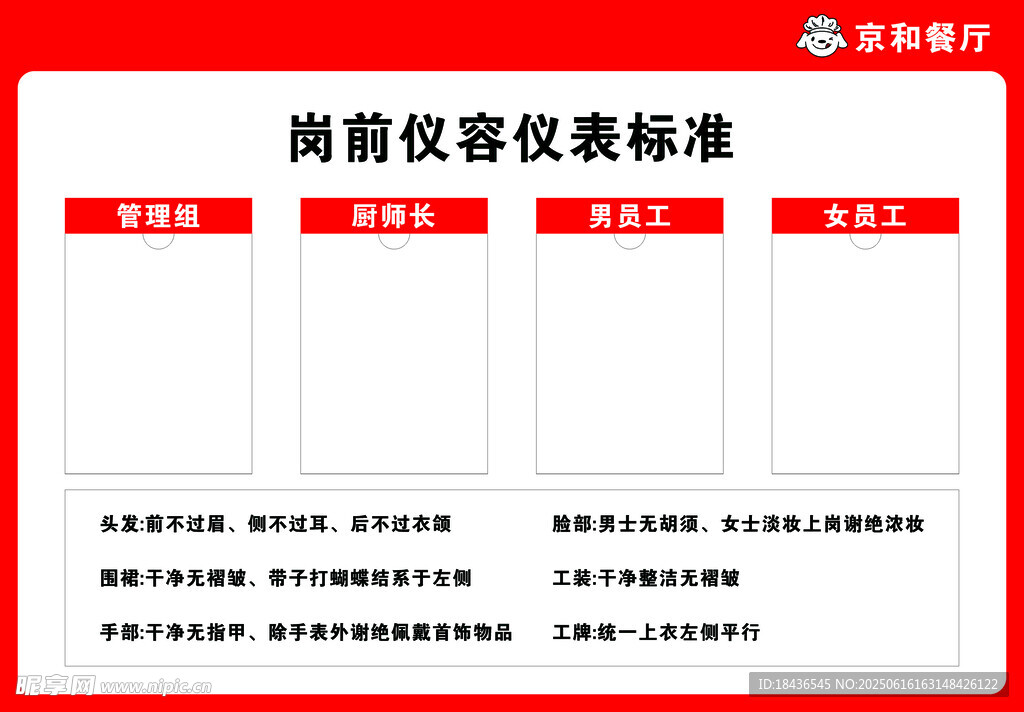 崗前儀容儀表標準展示