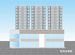 現代高層住宅與底層建筑