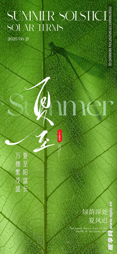 夏日夏至綠葉主題創(chuàng)意設(shè)計(jì)