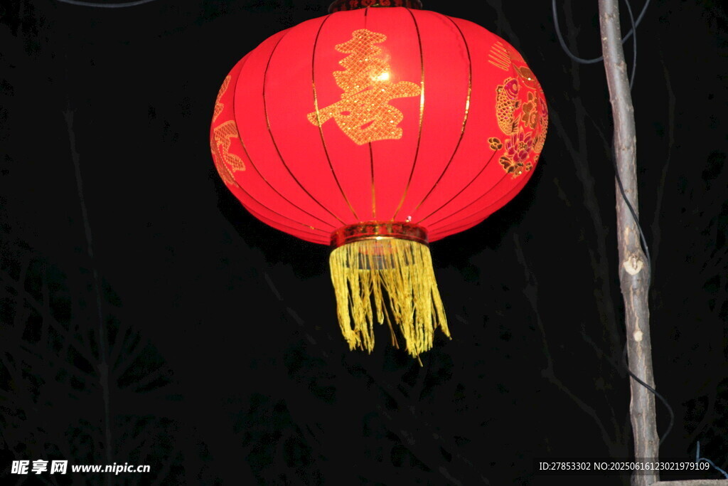 紅燈籠掛夜空迎佳節