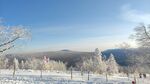 冬日雪景中的銀白山林