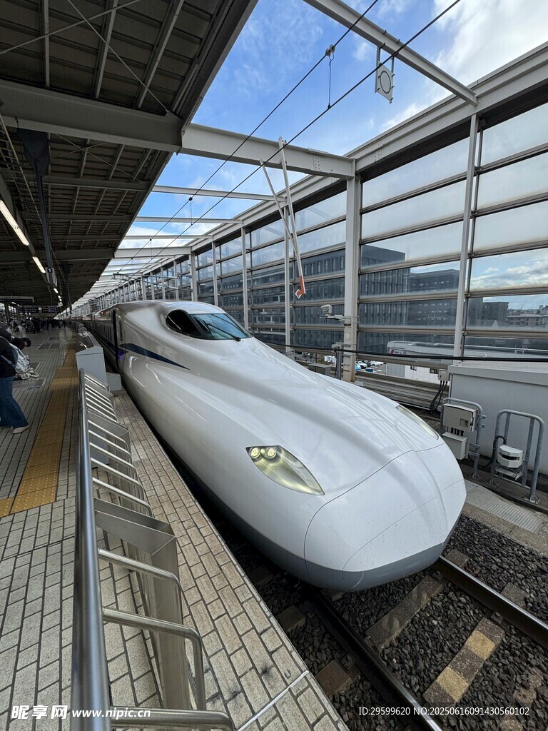 高鐵站臺上的流線型列車