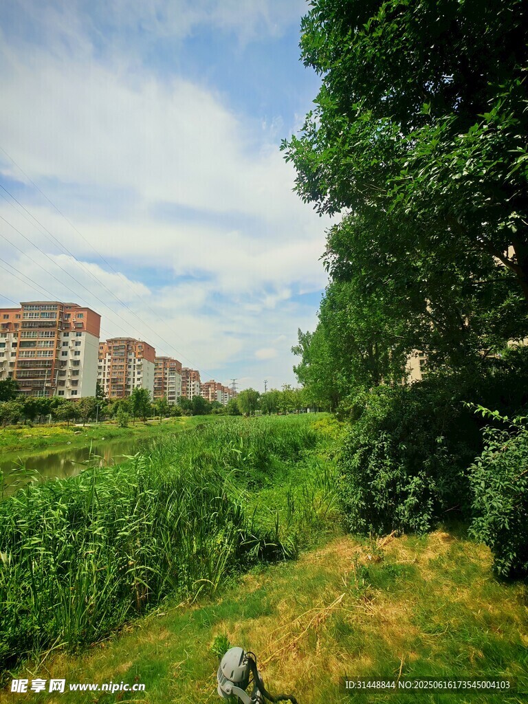 城郊綠野旁的現(xiàn)代建筑