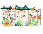 中式古風屏風裝飾畫