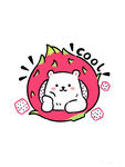 火龍果里的可愛貓咪