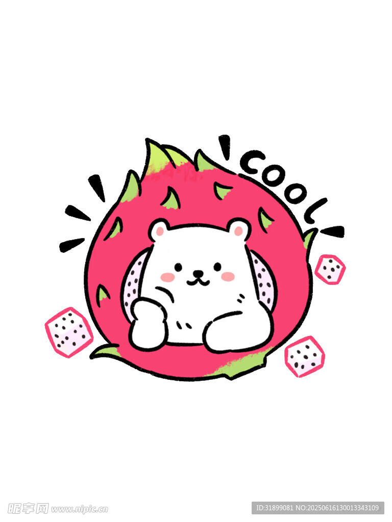 火龍果里的可愛貓咪