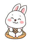 可愛坐姿小兔