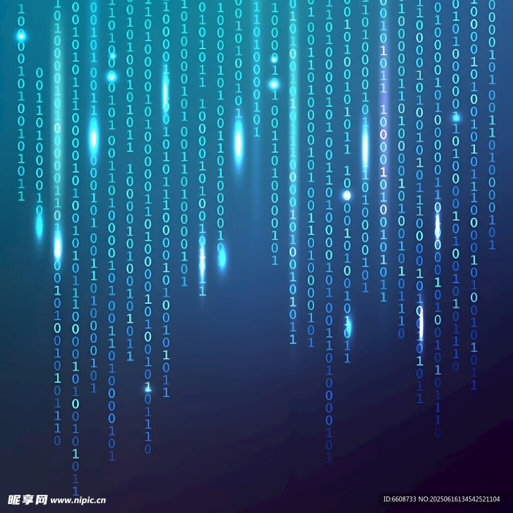 科技感數字雨背景圖