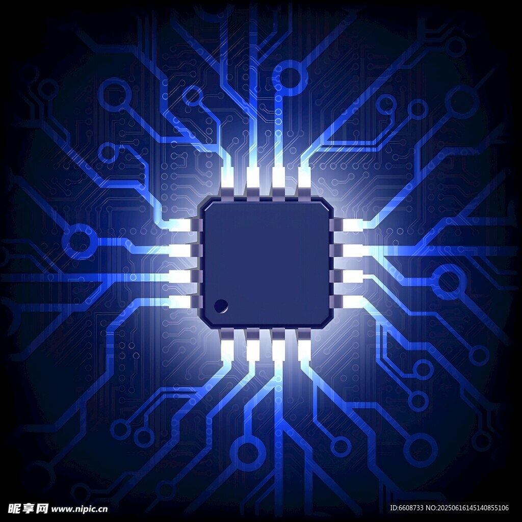 科技芯片電路光芒閃耀