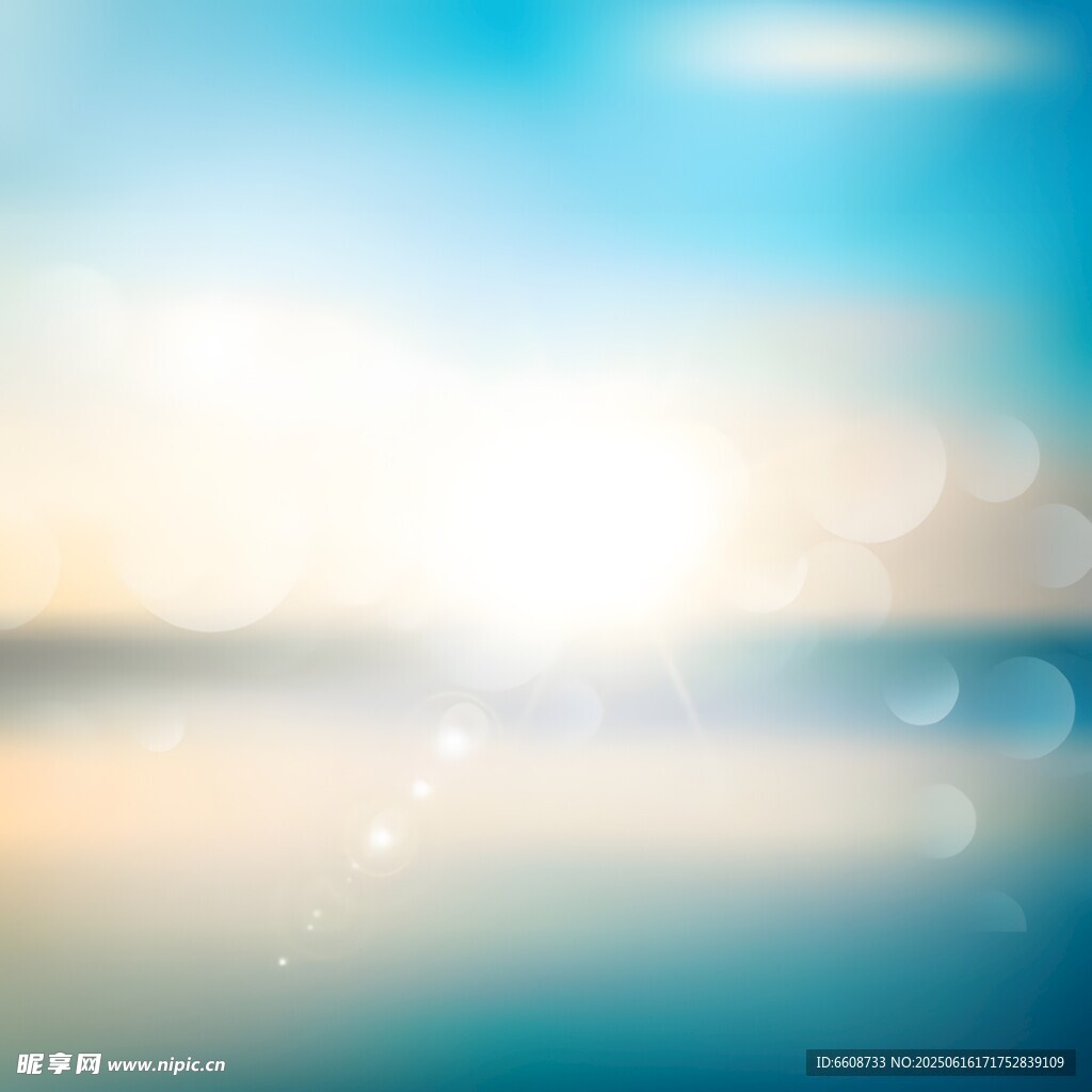 夢幻海景陽光灑落的美景