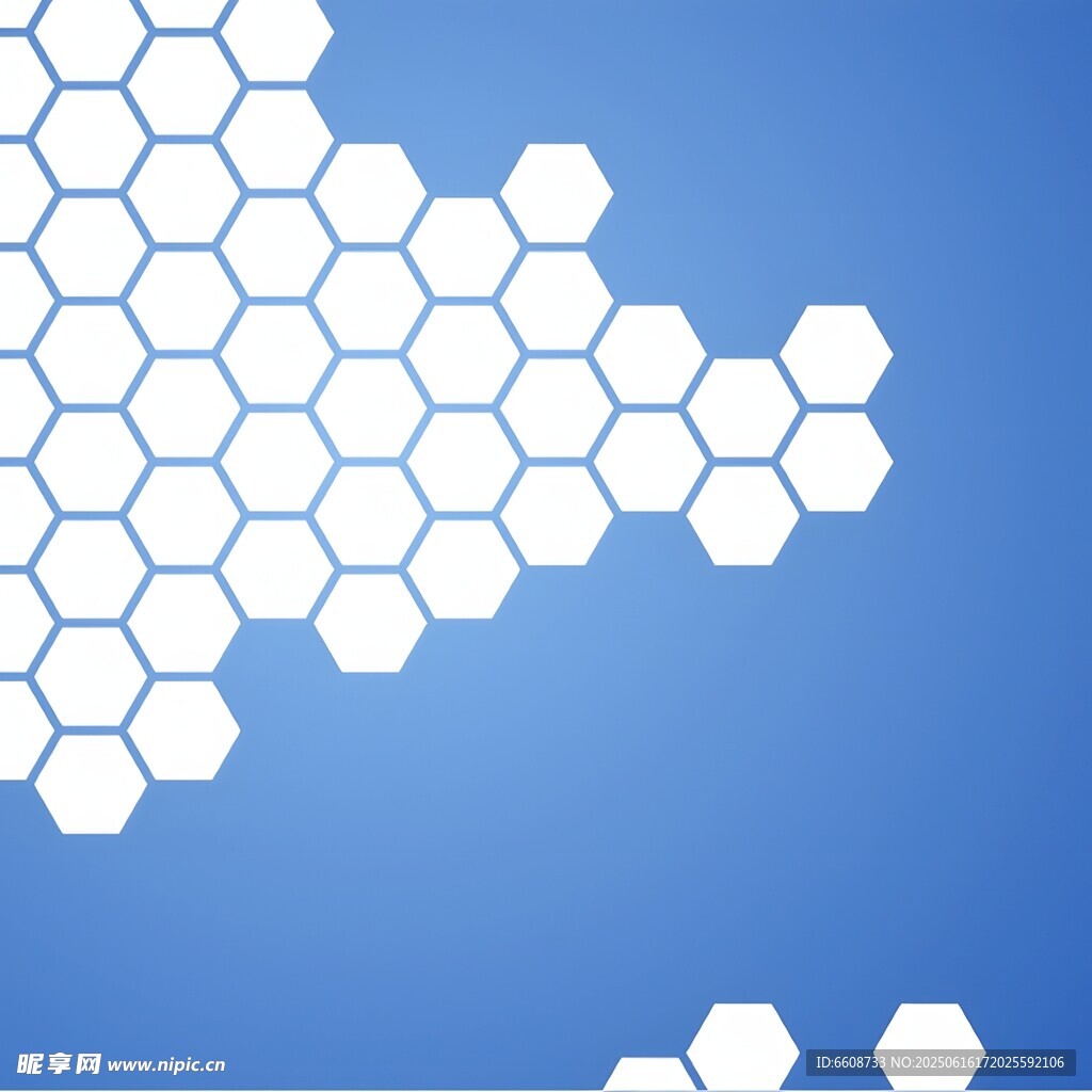 藍色背景六邊形圖案
