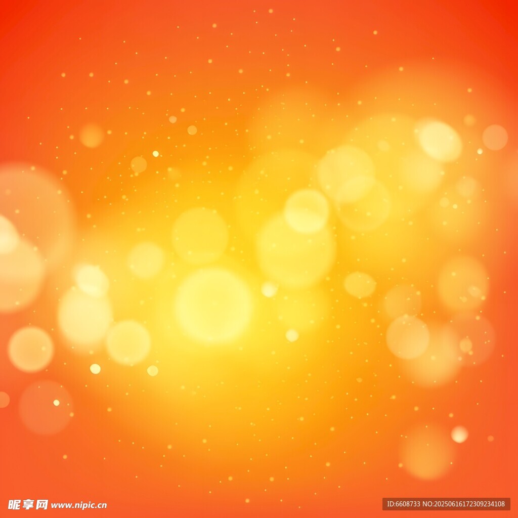 橙黃色夢幻光斑背景圖
