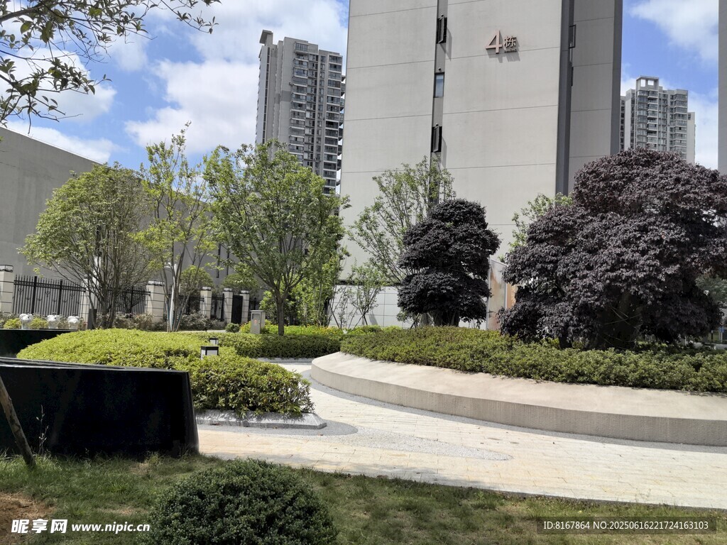 城市中的綠植景觀與建筑