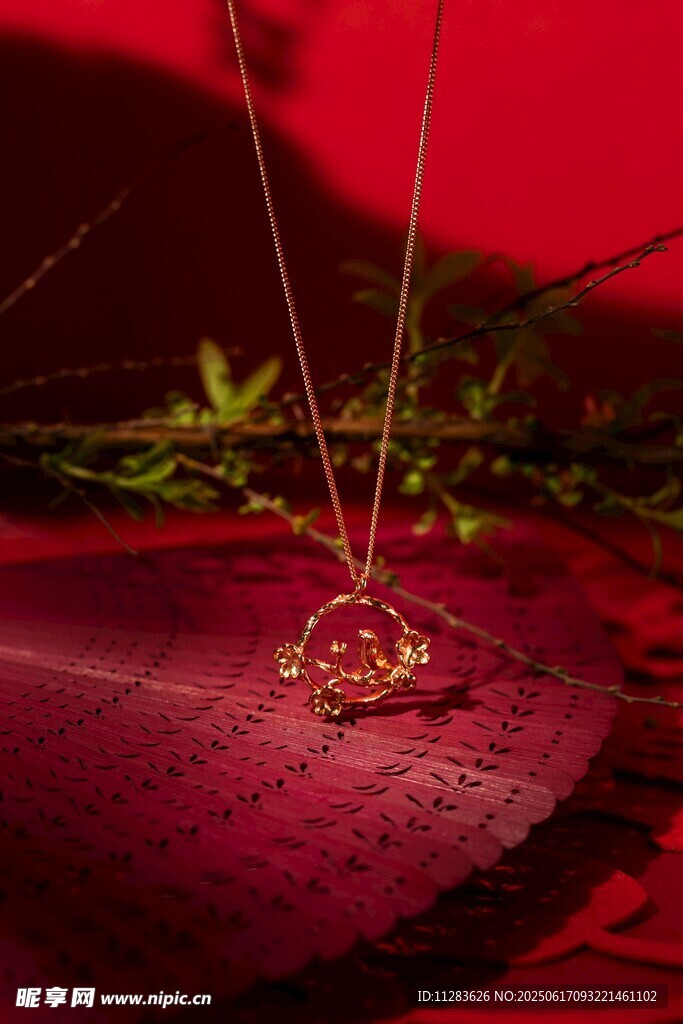 金色項(xiàng)鏈特寫(xiě)
