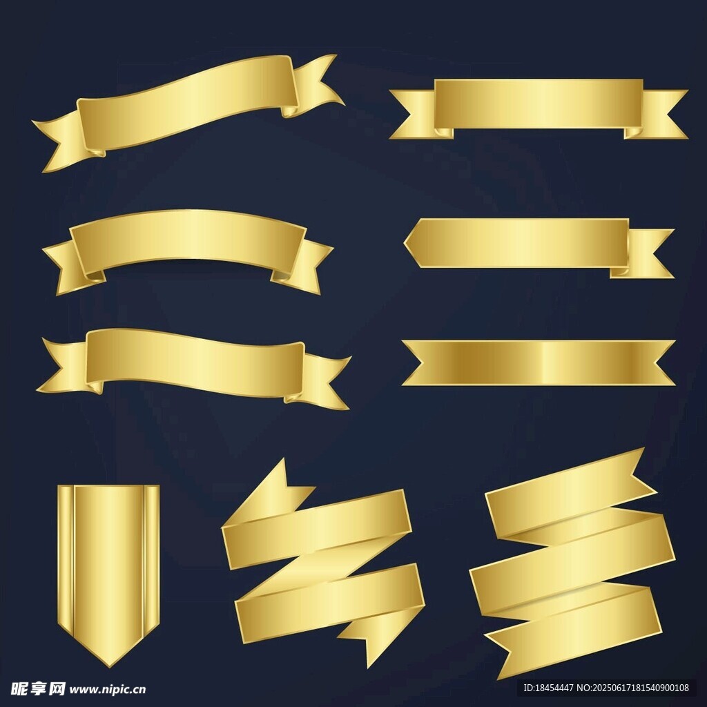 金色飄帶標簽