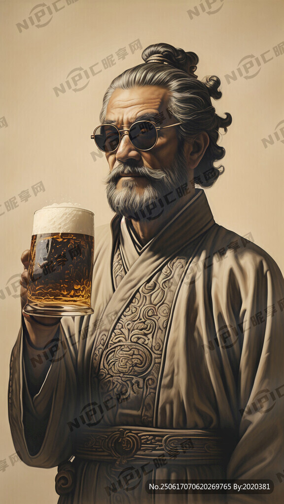 歷史人物復(fù)古半身像 戴著墨鏡