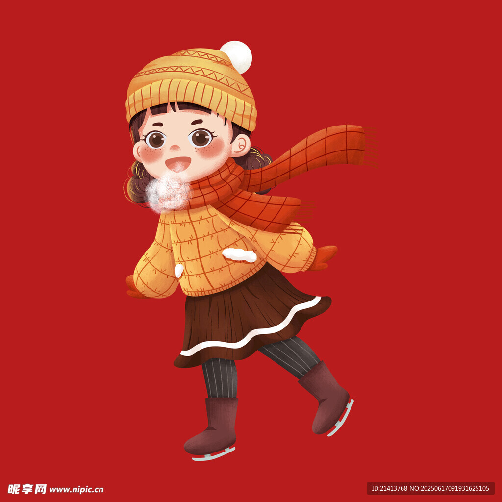 冬日俏皮女孩