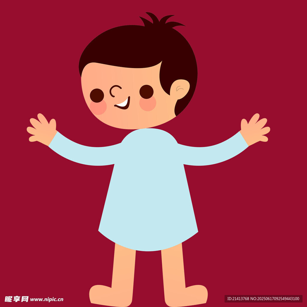 張開雙臂的可愛小孩