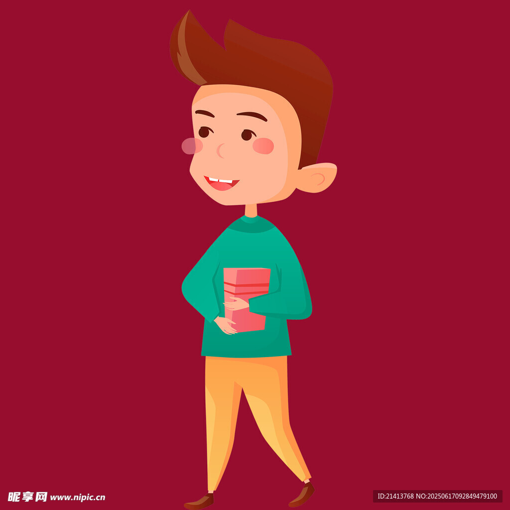 手持飲料的快樂男孩