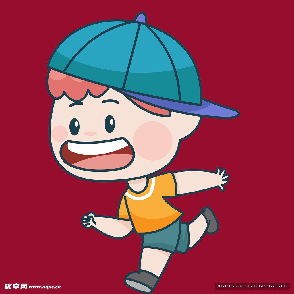 奔跑的活力小男孩