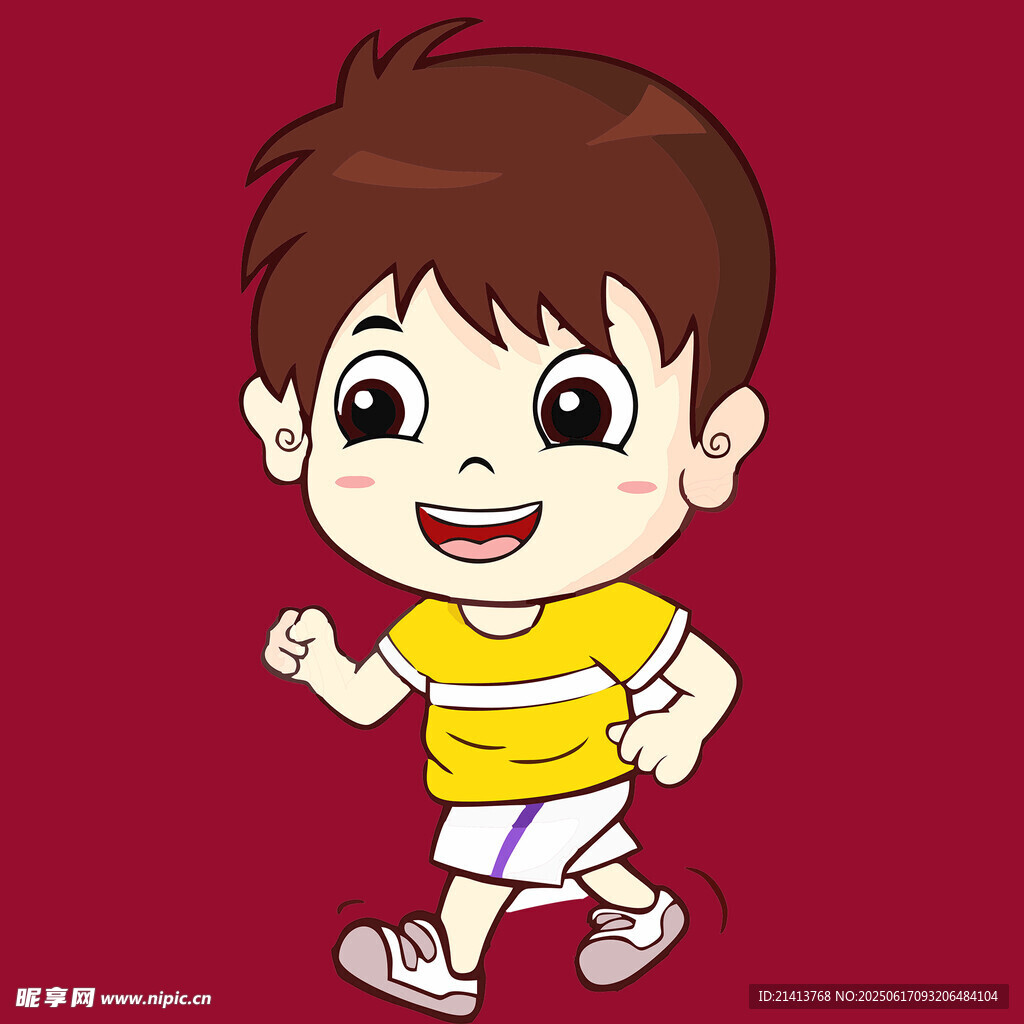 奔跑的活力小男孩