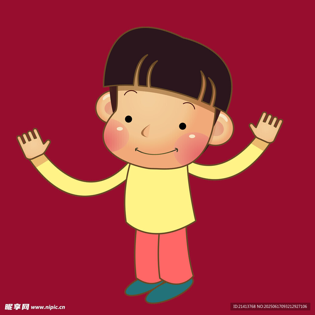 可愛小男孩張開雙臂